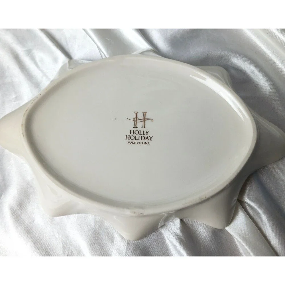 ROYAL LIMITED HOLLY HOLIDAY CANDY DISH HOLLY LEAF